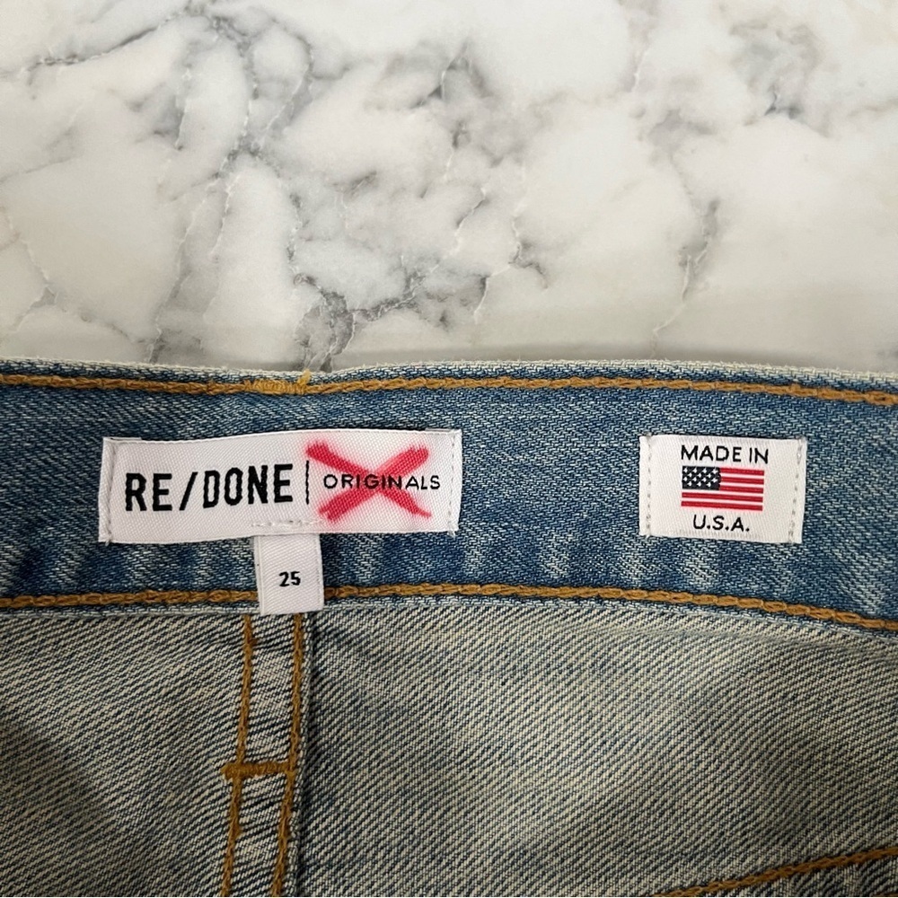 RE/DONE Originals High Rise Ankle Zip Jeans in 90's Wash 180-3WHRZ Size 25 - Picture 10 of 14